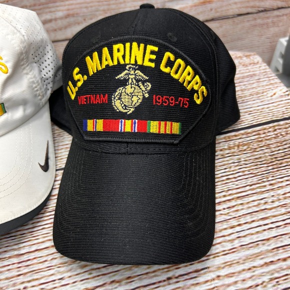 Vietnam Veteran USMC Hat Bundle Nike Golf Rothco Eagle Crest Adjustable Caps 3pc - Picture 4 of 14